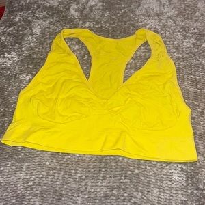 Yellow soft cup sports bra